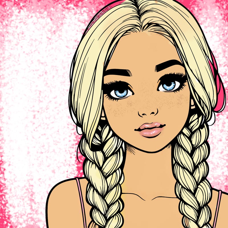 realistic girl with braids