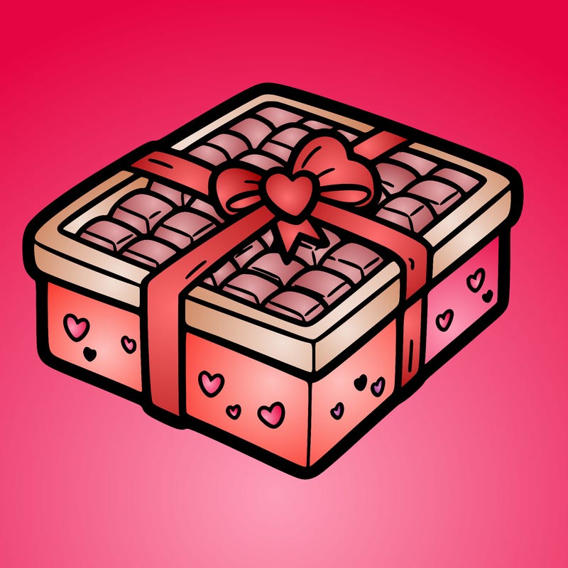 a box of chocolate for valentines day