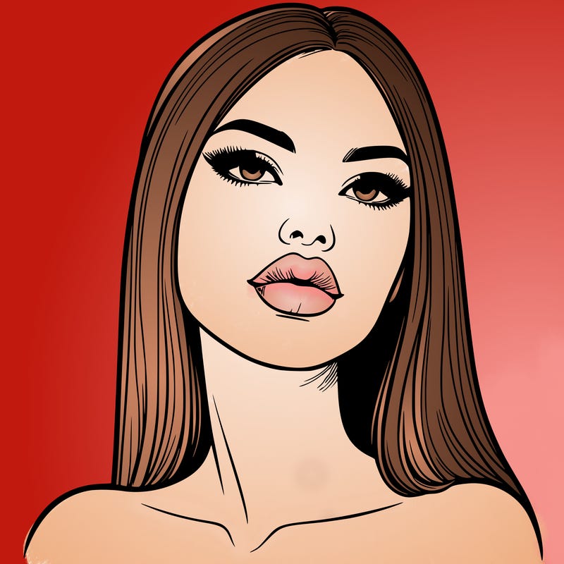 realistic woman with full lips