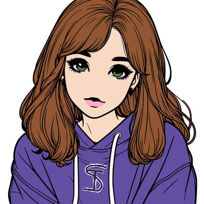 pretty realistic girl in sweatshirt