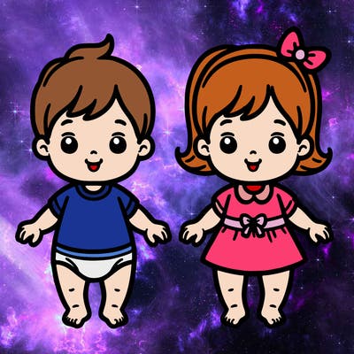 twin babies boy and girl