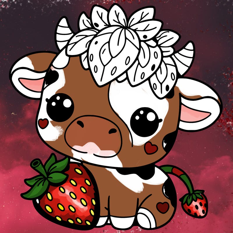 cute strawberry cow