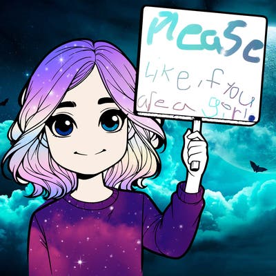realistic girl holding up a sign