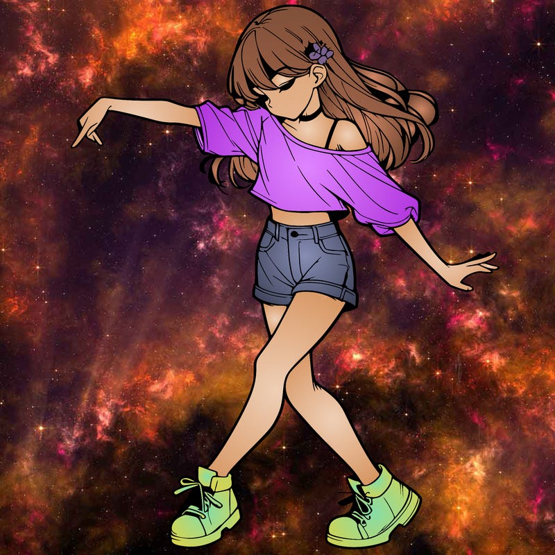 realistic girl danceing