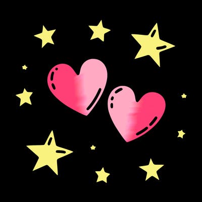 hearts and stars