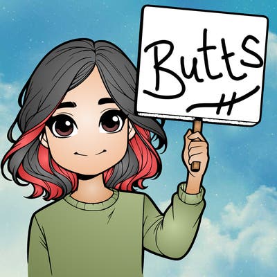 realistic girl holding up a sign