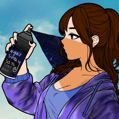 a realistic girl spray, painting