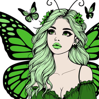 butterfly fairy realistic girl