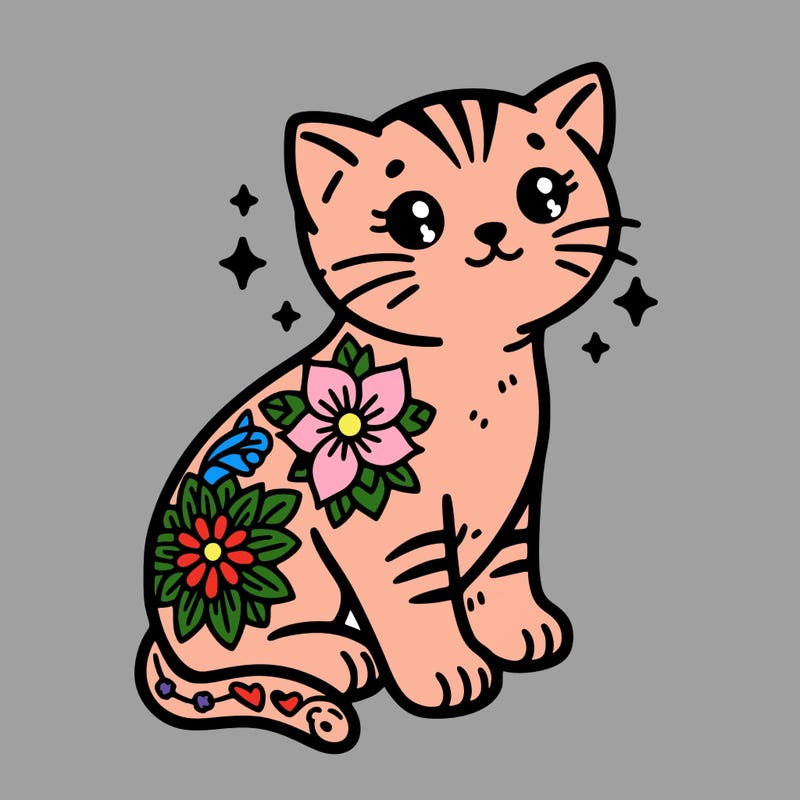 kitten tattoo