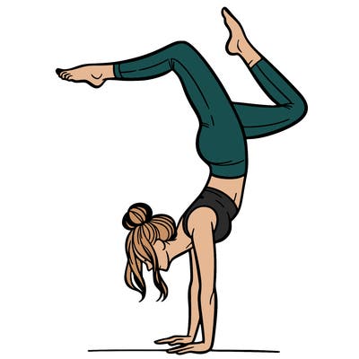 a woman doing a handstand