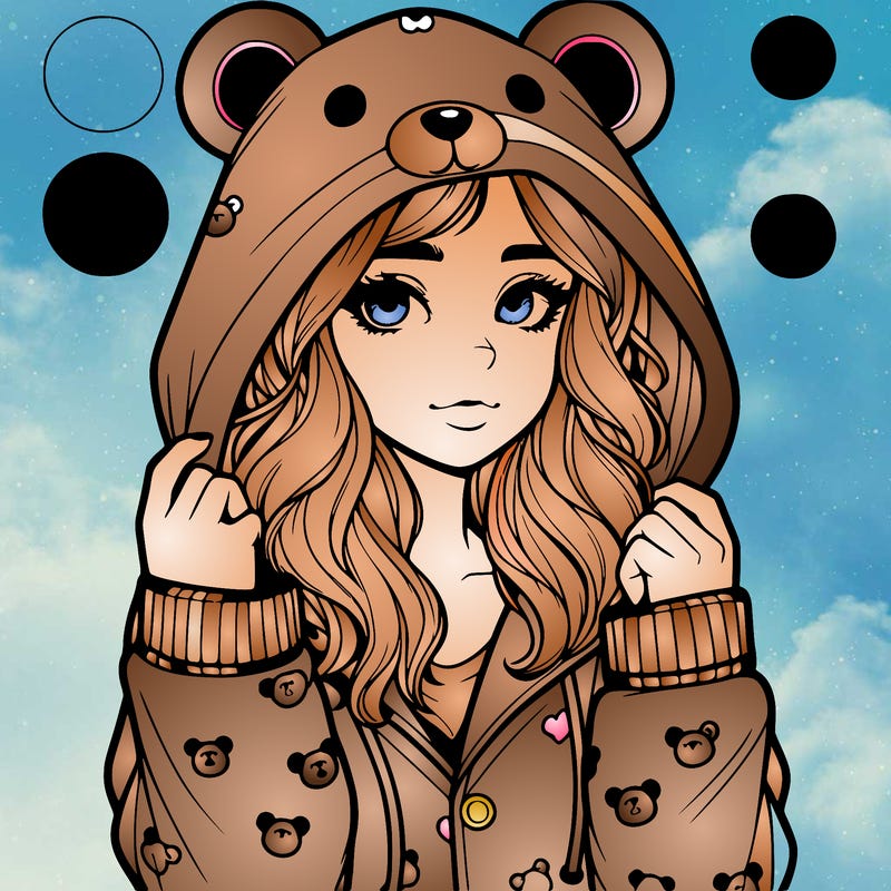 realistic girl in a animal pjs hoodie
