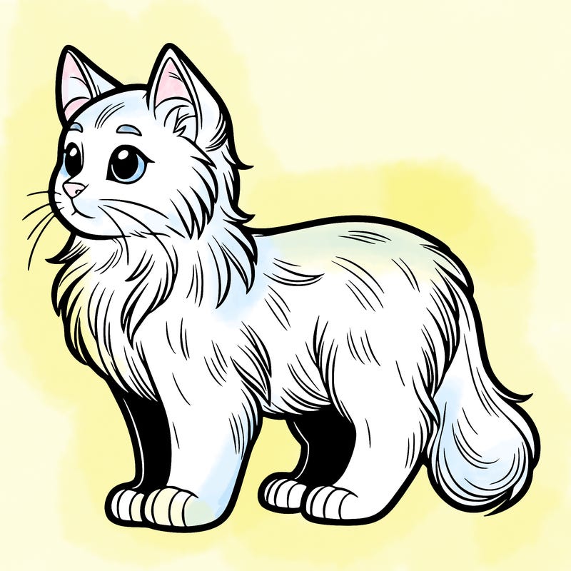 cat thin fur side view