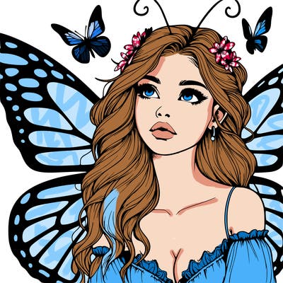 butterfly fairy realistic girl