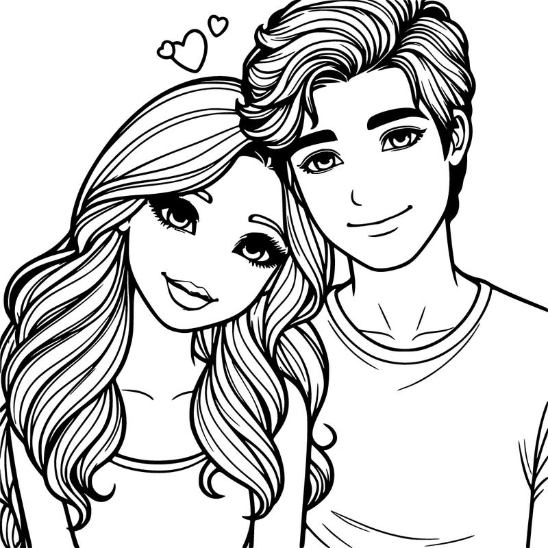 realistic girl and a boy in love