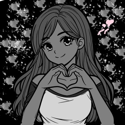 a pretty girl making a heart with her fingers