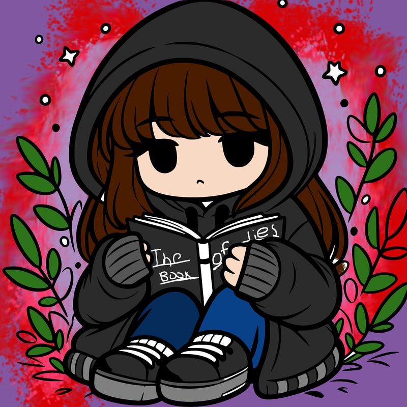 girl in oversized hoodie reading a book