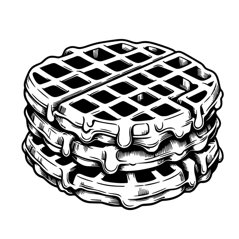 waffle in a detailed and realistic style