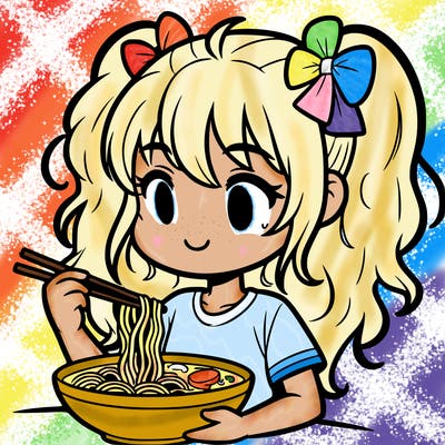 a girl eating ramen