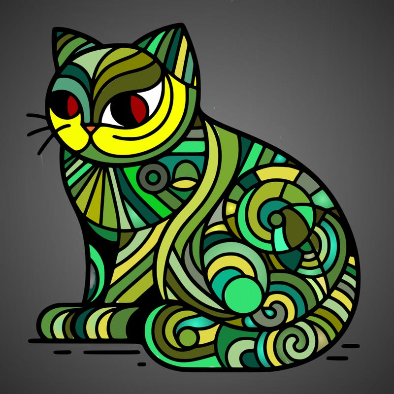 abstract art designed cat