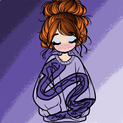 girl with baggy sweatshirt and messy bun