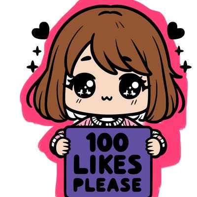 cute girl holding a sign saying 100 likes please