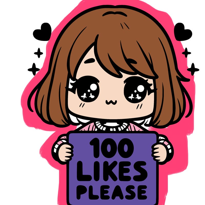 cute girl holding a sign saying 100 likes please