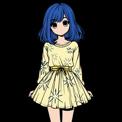 realistic girl with a skirt on