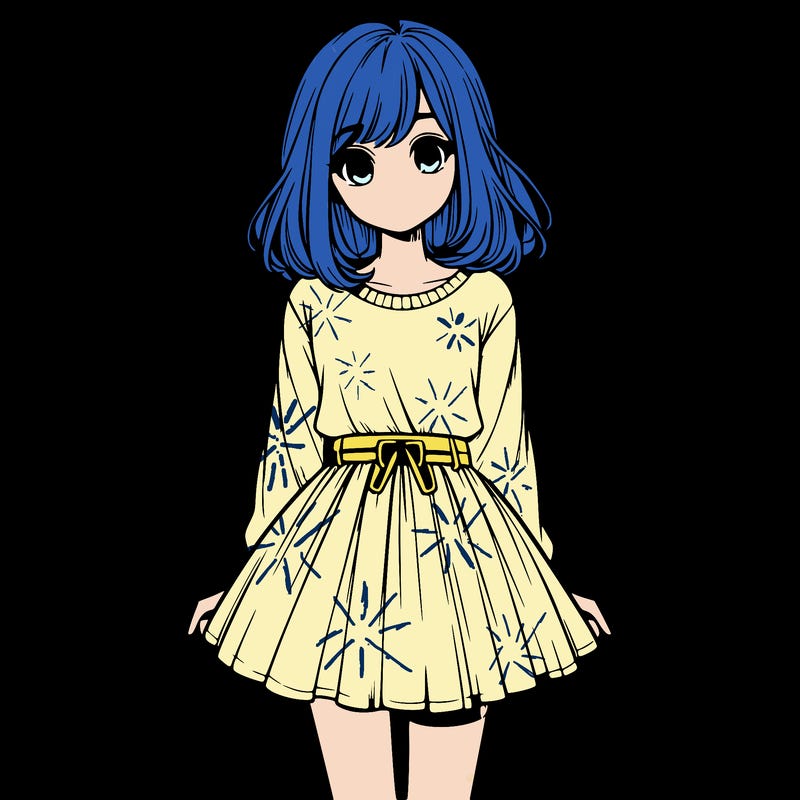 realistic girl with a skirt on