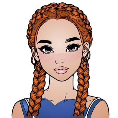 realistic girl with braids