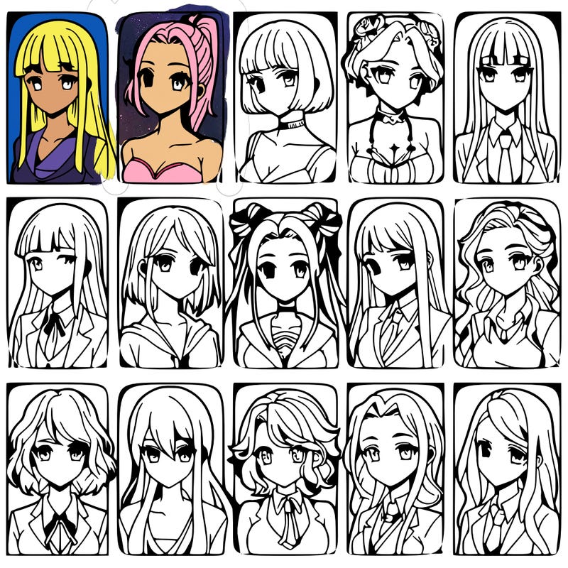 girls that look diffrent anime