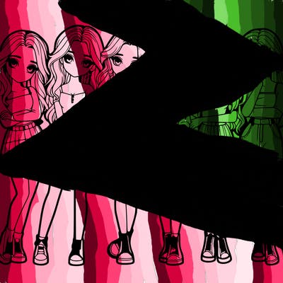 a group of girls realistic