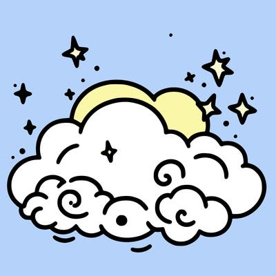 pink starry cloud sky