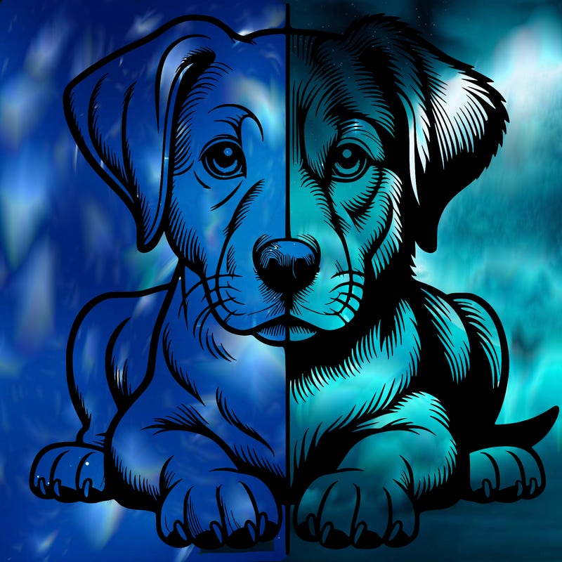 realistic dog split picture