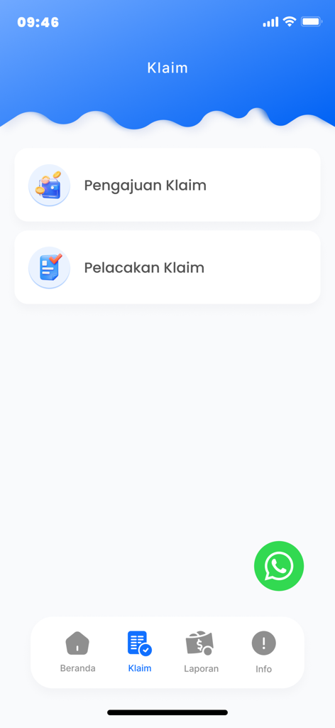 DPBM Online - The claim management screen of the DPBM Online app featuring options for claim submission and claim tracking