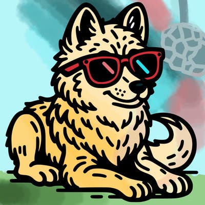 wolf with sun glasses