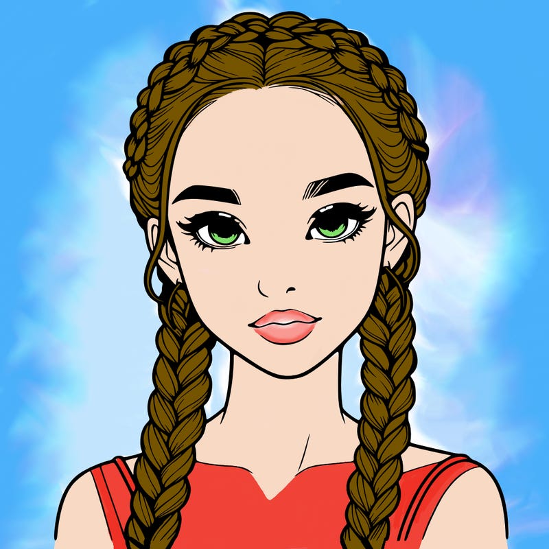 realistic girl with braids