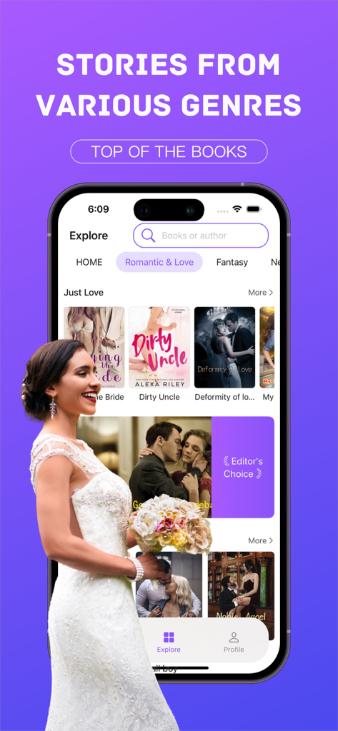 Puppr Novel -Romance & Fantasy - Interfaz de la aplicación Puppr Novel mostrando una colección de historias de romance y fantasía.