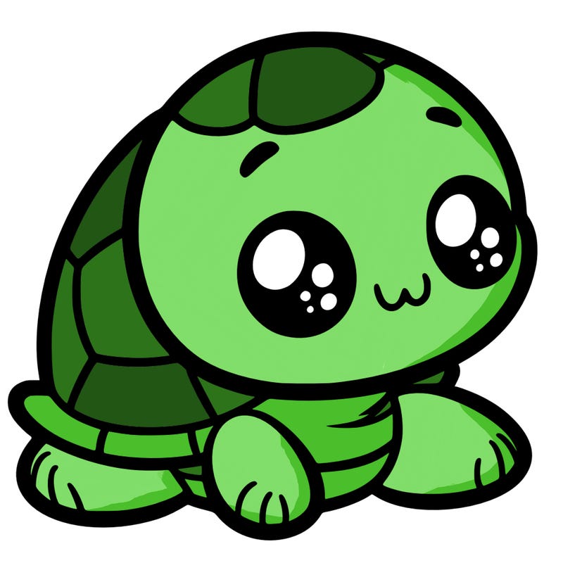 cute little animated turtle