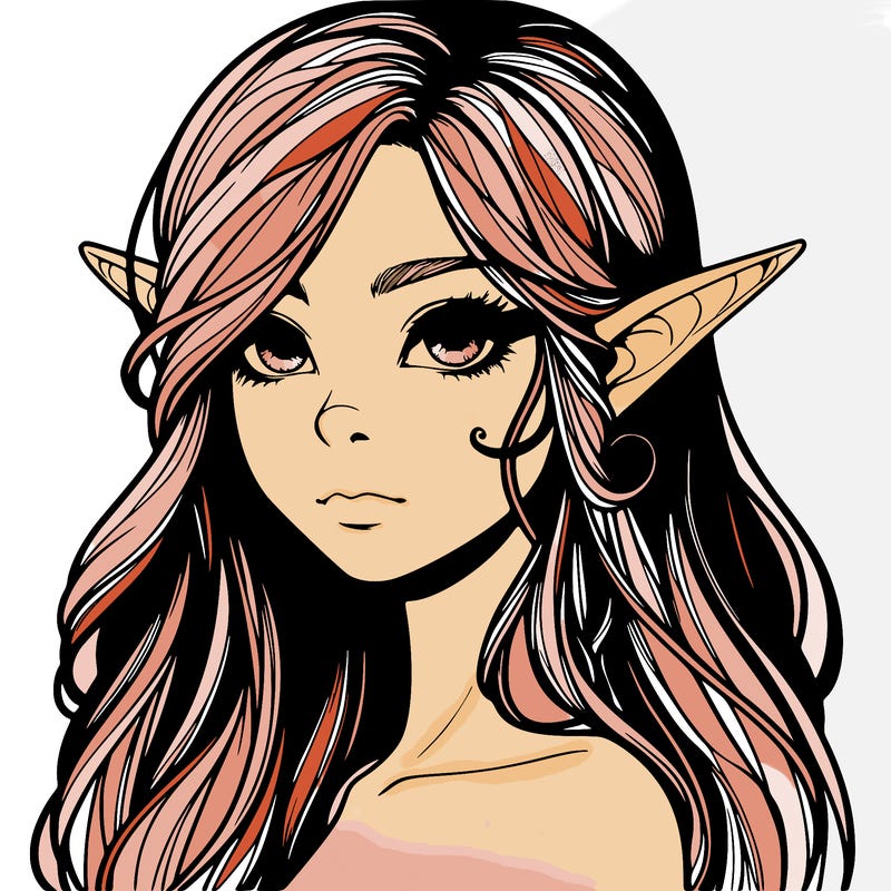 elf girl realistic dark fantasy
