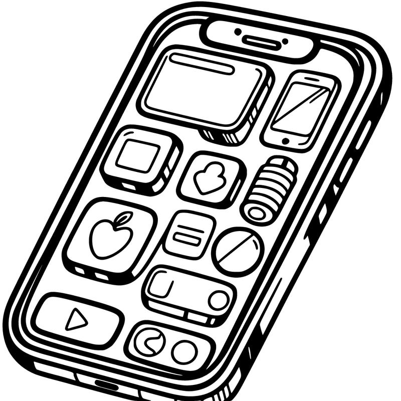 phone with a bunch of blank apps