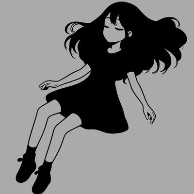 realistic girl floating