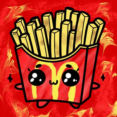 a cute. french fries