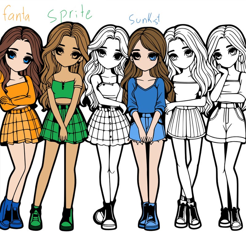 a group of girls realistic