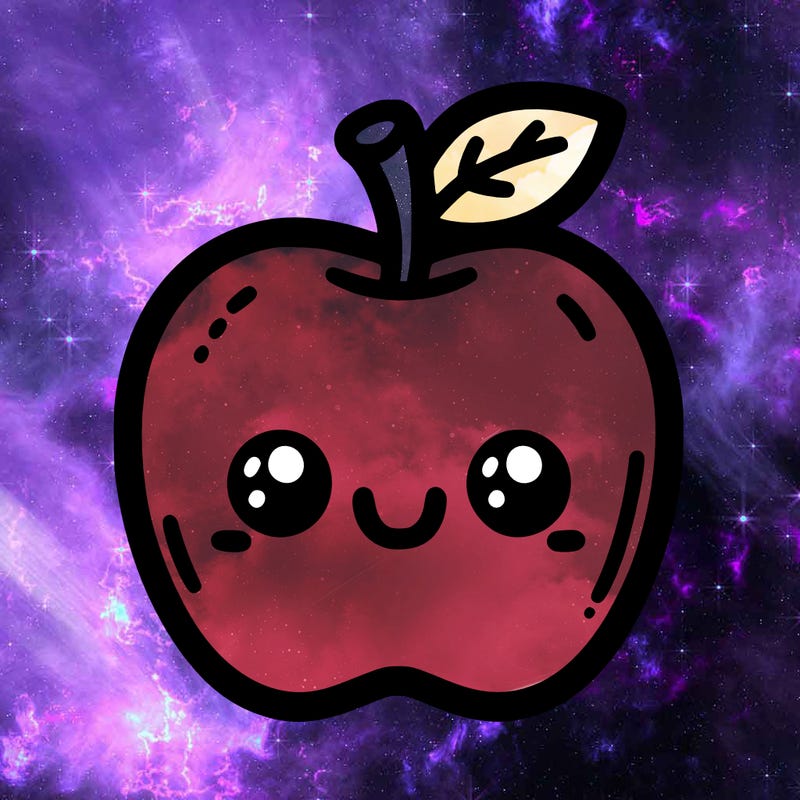 an apple with a smile