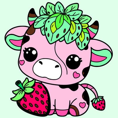 cute strawberry cow