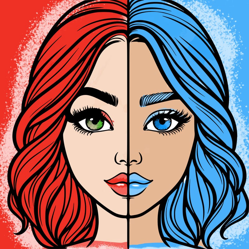 realistic girl split half