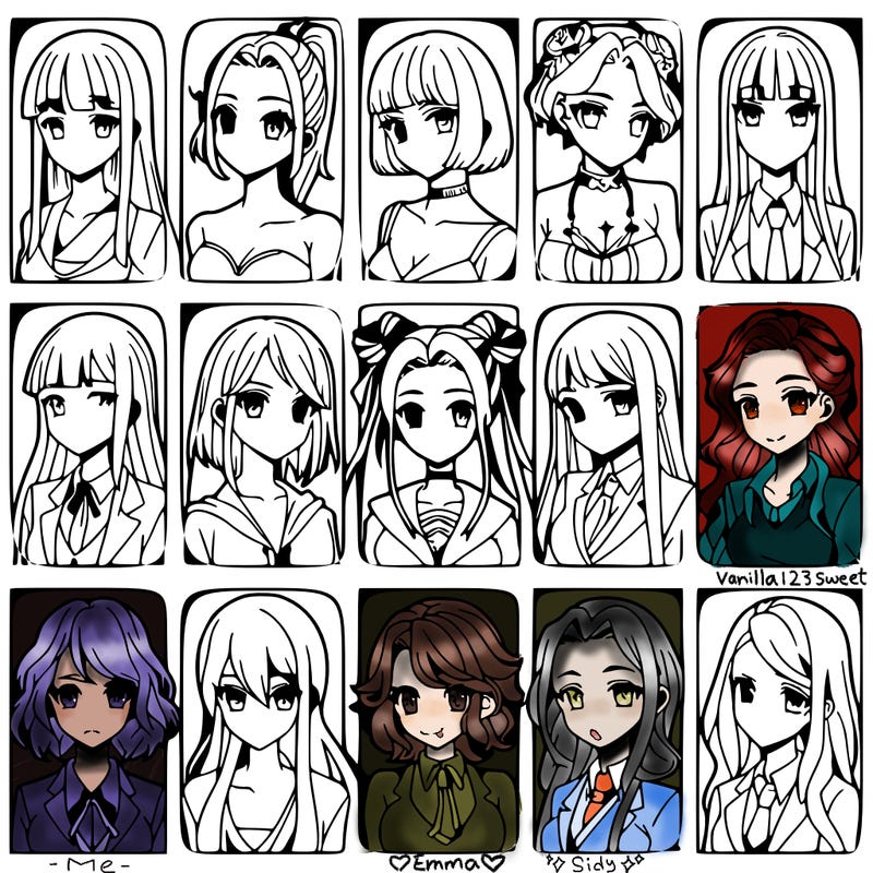 girls that look diffrent anime