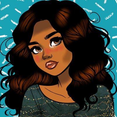 realistic girl with wavy hair on her hair