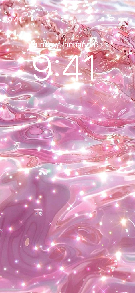 Pink Aesthetic Wallpapers 4K - Fondo de pantalla estético de líquido brillante rosa en una pantalla de bloqueo de iPhone