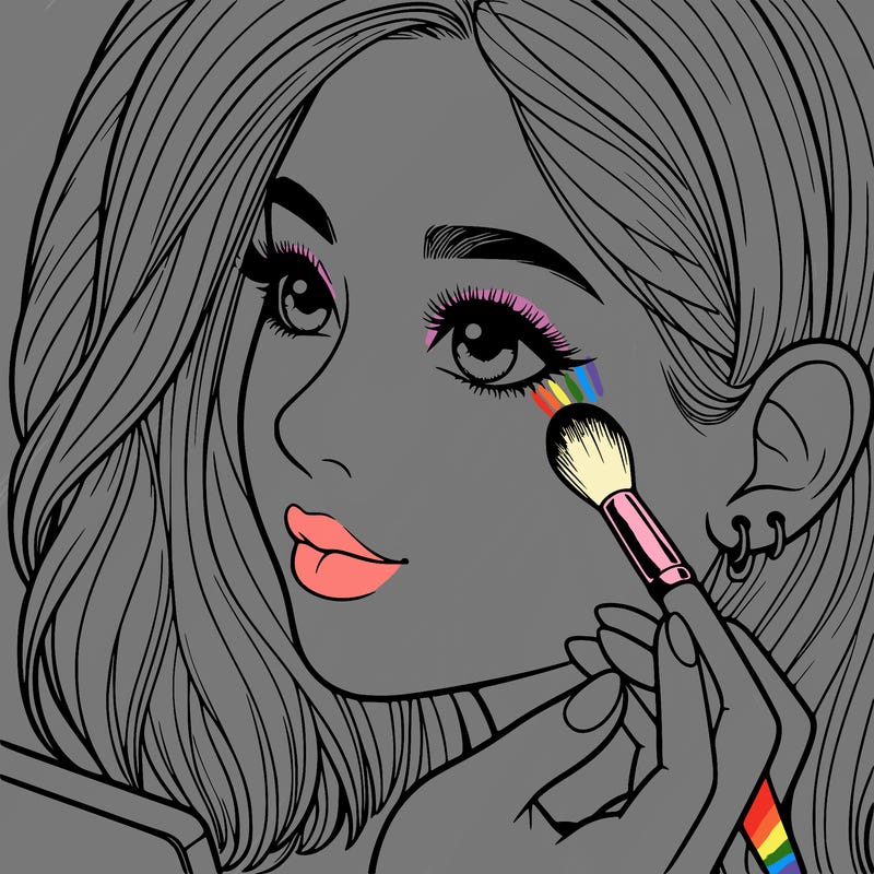 a realistic girl doing her makeup